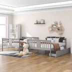 Letto a Castello Completo su Completo con Cassetti, Struttura per Letto a Castello in Legno di Dimensione Completa per Bambini Adolescenti Adulti, Convertibile in 2 Letti