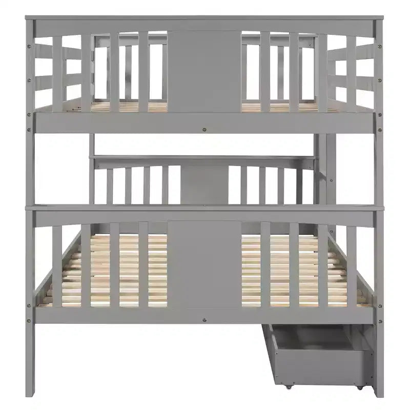 Letto a Castello Completo su Completo con Cassetti, Struttura per Letto a Castello in Legno di Dimensione Completa per Bambini Adolescenti Adulti, Convertibile in 2 Letti