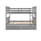 Letto a Castello Completo su Completo con Cassetti, Struttura per Letto a Castello in Legno di Dimensione Completa per Bambini Adolescenti Adulti, Convertibile in 2 Letti