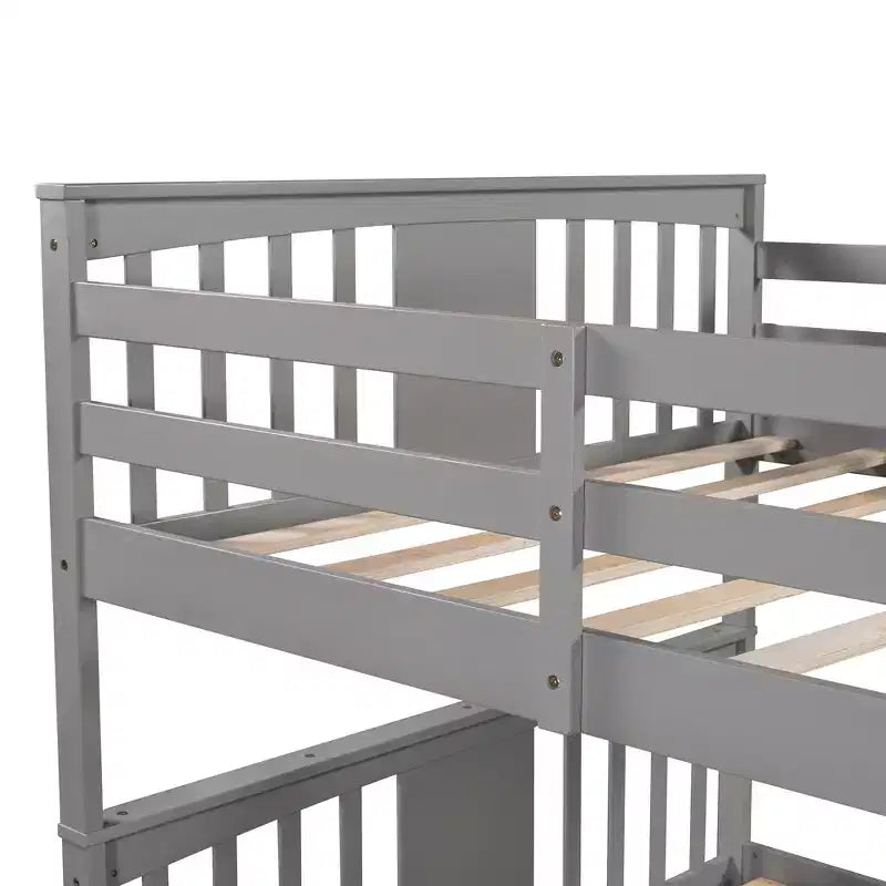 Letto a Castello Completo su Completo con Cassetti, Struttura per Letto a Castello in Legno di Dimensione Completa per Bambini Adolescenti Adulti, Convertibile in 2 Letti