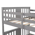 Letto a Castello Completo su Completo con Cassetti, Struttura per Letto a Castello in Legno di Dimensione Completa per Bambini Adolescenti Adulti, Convertibile in 2 Letti