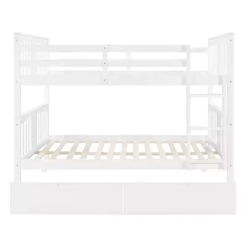 Letto a Castello Completo su Completo con Cassetti, Struttura per Letto a Castello in Legno di Dimensione Completa per Bambini Adolescenti Adulti, Convertibile in 2 Letti