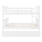Letto a Castello Completo su Completo con Cassetti, Struttura per Letto a Castello in Legno di Dimensione Completa per Bambini Adolescenti Adulti, Convertibile in 2 Letti