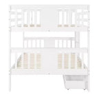 Letto a Castello Completo su Completo con Cassetti, Struttura per Letto a Castello in Legno di Dimensione Completa per Bambini Adolescenti Adulti, Convertibile in 2 Letti