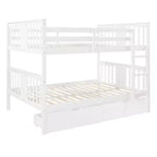 Letto a Castello Completo su Completo con Cassetti, Struttura per Letto a Castello in Legno di Dimensione Completa per Bambini Adolescenti Adulti, Convertibile in 2 Letti