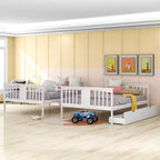 Letto a Castello Completo su Completo con Cassetti, Struttura per Letto a Castello in Legno di Dimensione Completa per Bambini Adolescenti Adulti, Convertibile in 2 Letti