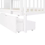 Letto a Castello Completo su Completo con Cassetti, Struttura per Letto a Castello in Legno di Dimensione Completa per Bambini Adolescenti Adulti, Convertibile in 2 Letti