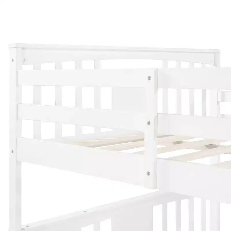 Letto a Castello Completo su Completo con Cassetti, Struttura per Letto a Castello in Legno di Dimensione Completa per Bambini Adolescenti Adulti, Convertibile in 2 Letti