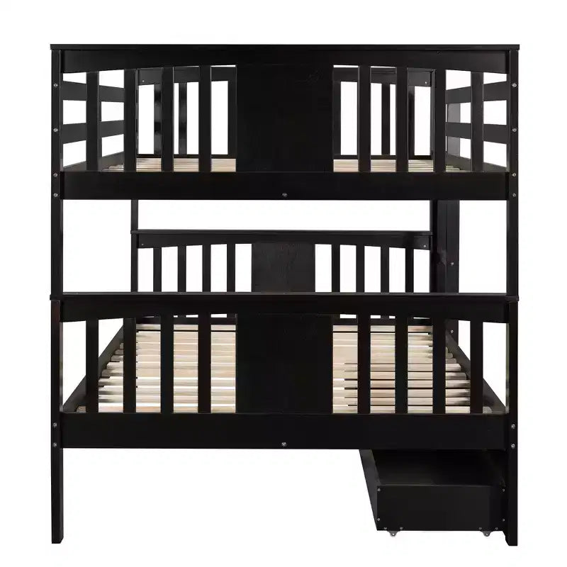 Letto a Castello Completo su Completo con Cassetti, Struttura per Letto a Castello in Legno di Dimensione Completa per Bambini Adolescenti Adulti, Convertibile in 2 Letti
