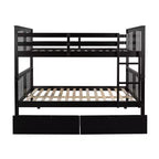 Letto a Castello Completo su Completo con Cassetti, Struttura per Letto a Castello in Legno di Dimensione Completa per Bambini Adolescenti Adulti, Convertibile in 2 Letti