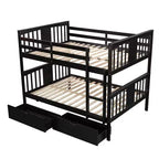 Letto a Castello Completo su Completo con Cassetti, Struttura per Letto a Castello in Legno di Dimensione Completa per Bambini Adolescenti Adulti, Convertibile in 2 Letti