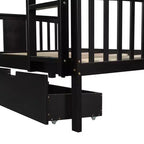 Letto a Castello Completo su Completo con Cassetti, Struttura per Letto a Castello in Legno di Dimensione Completa per Bambini Adolescenti Adulti, Convertibile in 2 Letti
