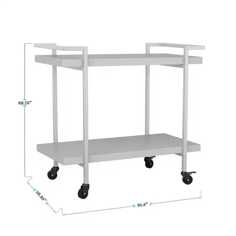 Carrello porta stampante e schedario a 2 ripiani Martha Stewart Liam con struttura in metallo