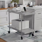 Carrello porta stampante e schedario a 2 ripiani Martha Stewart Liam con struttura in metallo