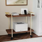 Carrello porta stampante e schedario a 2 ripiani Martha Stewart Liam con struttura in metallo