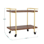 Carrello porta stampante e schedario a 2 ripiani Martha Stewart Liam con struttura in metallo