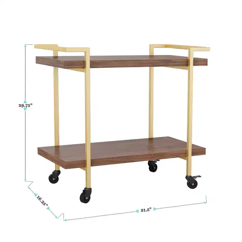 Carrello porta stampante e schedario a 2 ripiani Martha Stewart Liam con struttura in metallo