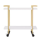 Carrello porta stampante e schedario a 2 ripiani Martha Stewart Liam con struttura in metallo