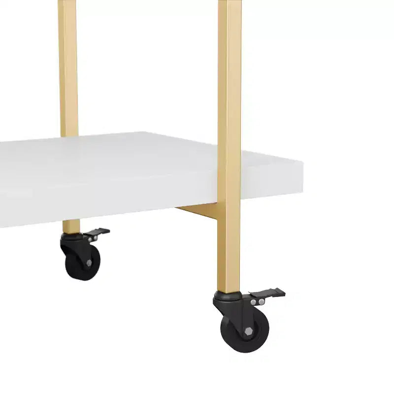 Carrello porta stampante e schedario a 2 ripiani Martha Stewart Liam con struttura in metallo