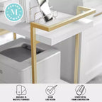 Carrello porta stampante e schedario a 2 ripiani Martha Stewart Liam con struttura in metallo