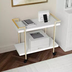 Carrello porta stampante e schedario a 2 ripiani Martha Stewart Liam con struttura in metallo