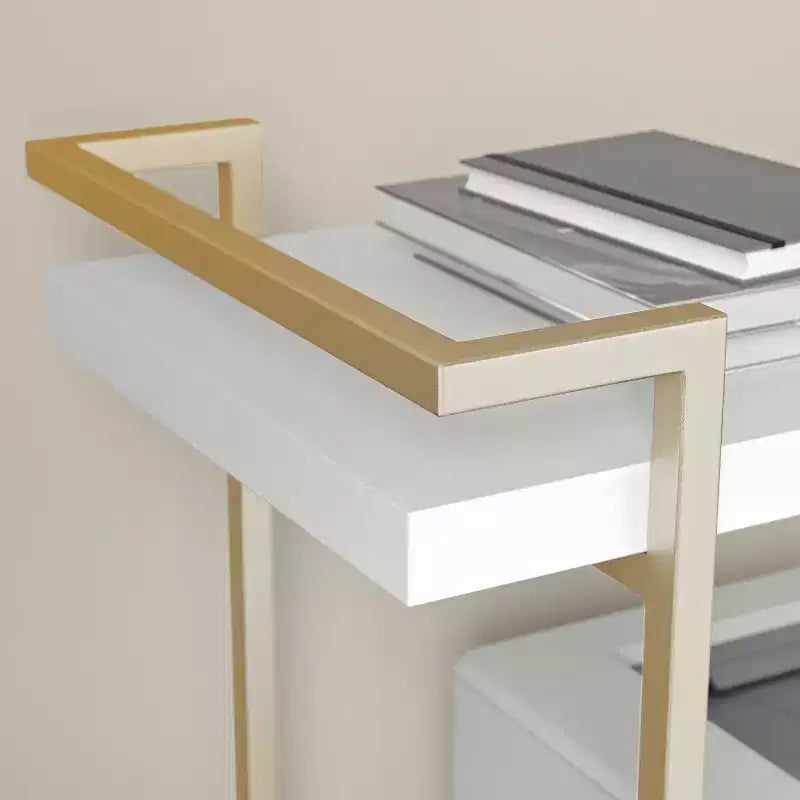 Carrello porta stampante e schedario a 2 ripiani Martha Stewart Liam con struttura in metallo