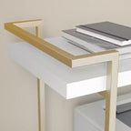 Carrello porta stampante e schedario a 2 ripiani Martha Stewart Liam con struttura in metallo