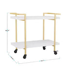 Carrello porta stampante e schedario a 2 ripiani Martha Stewart Liam con struttura in metallo