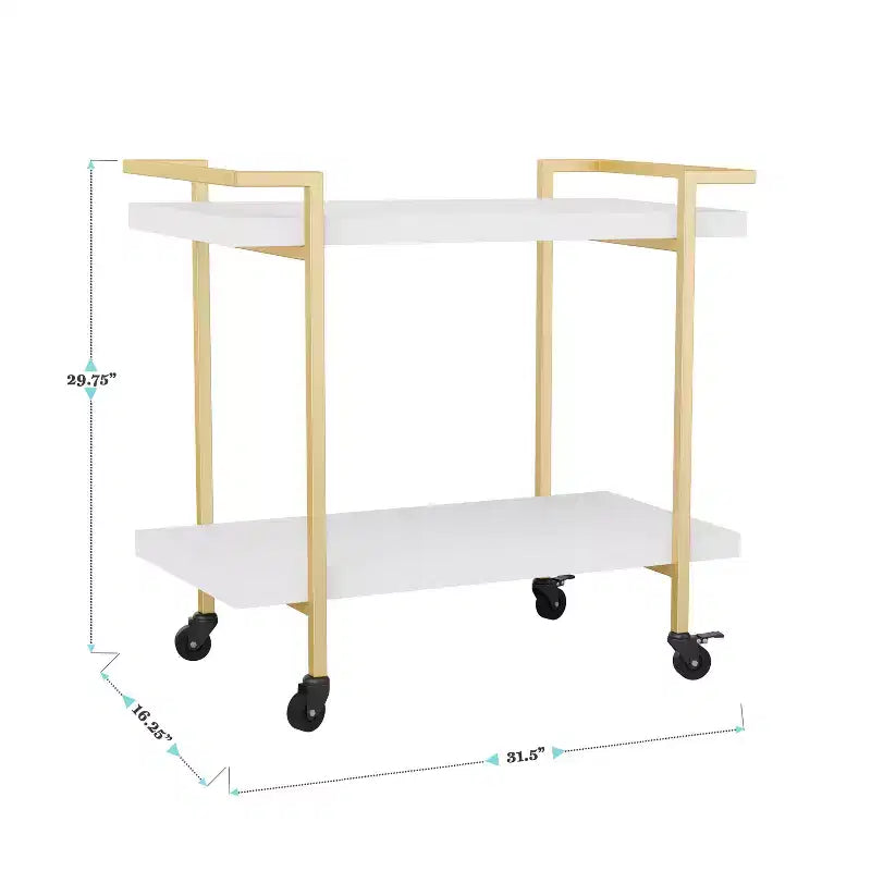 Carrello porta stampante e schedario a 2 ripiani Martha Stewart Liam con struttura in metallo