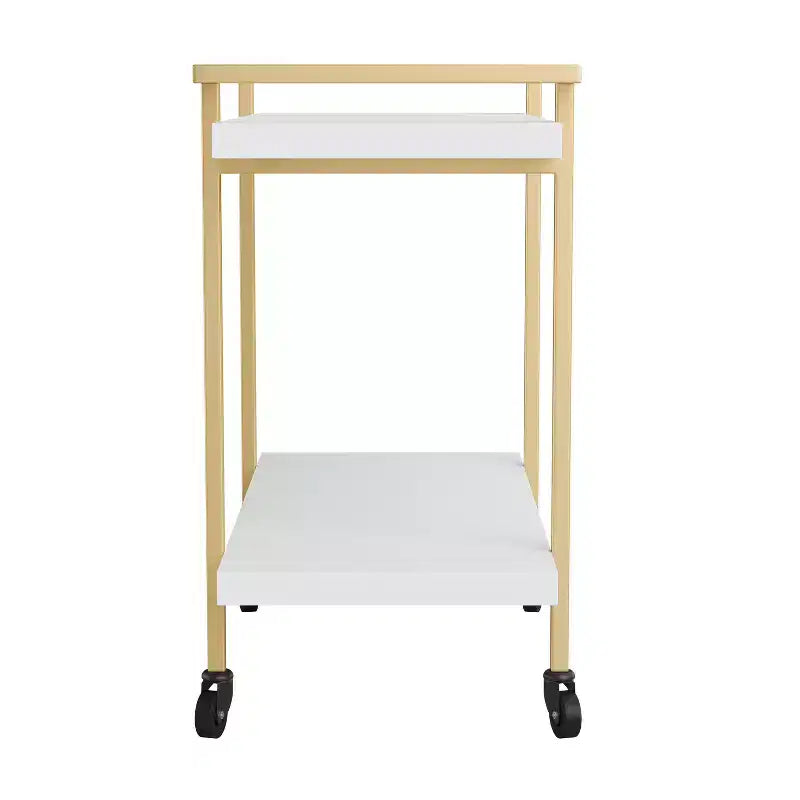 Carrello porta stampante e schedario a 2 ripiani Martha Stewart Liam con struttura in metallo