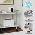 Carrello porta stampante e schedario a 2 ripiani Martha Stewart Liam con struttura in metallo