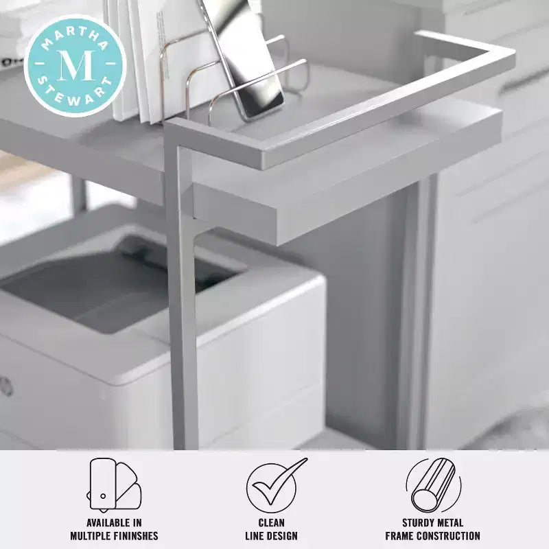 Carrello porta stampante e schedario a 2 ripiani Martha Stewart Liam con struttura in metallo