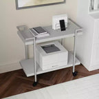 Carrello porta stampante e schedario a 2 ripiani Martha Stewart Liam con struttura in metallo