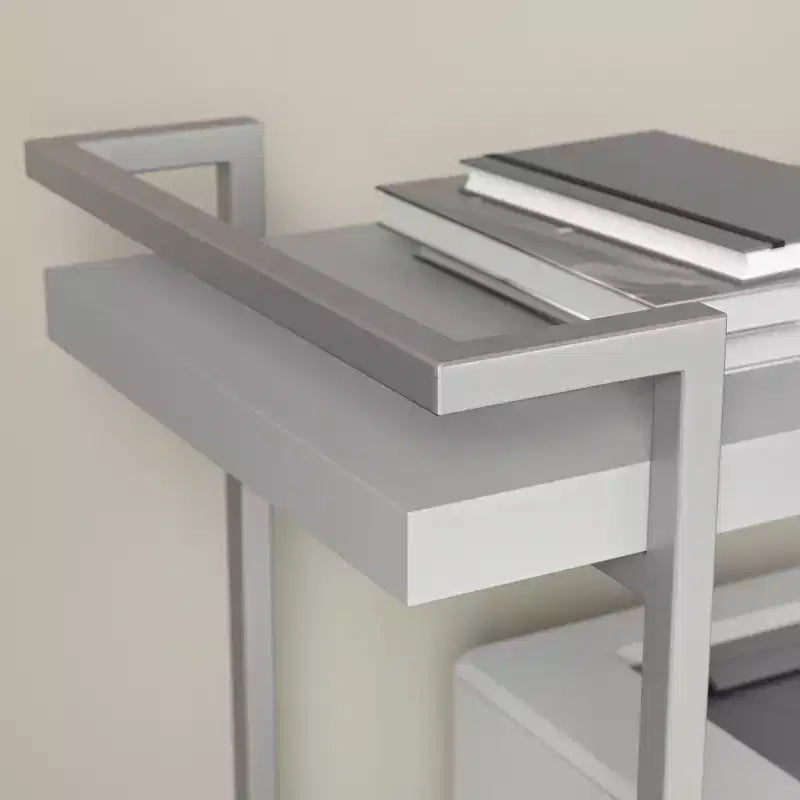 Carrello porta stampante e schedario a 2 ripiani Martha Stewart Liam con struttura in metallo
