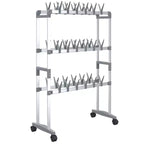vidaXL Shoe Rack with Wheels Silver 26x10.6x39.4