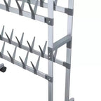 vidaXL Scarpiera con Ruote Argento 26x10.6x39.4