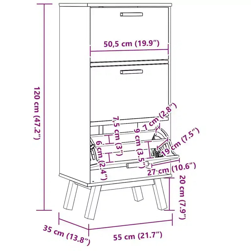 vidaXL Scarpiera in legno massello di pino con finitura a cera, legno ingegnerizzato