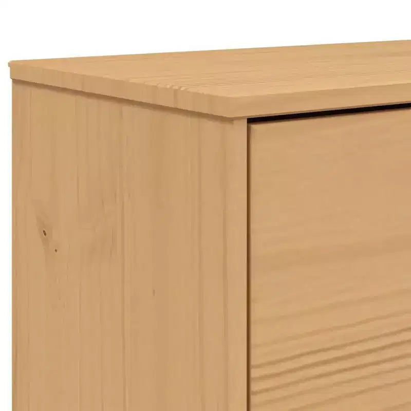 vidaXL Scarpiera in legno massello di pino con finitura a cera, legno ingegnerizzato