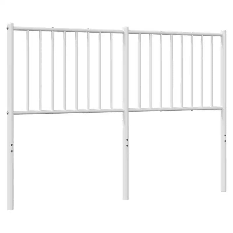 vidaXL Testiera in Metallo da 90 cm per Letti Matrimoniali, Testiera Resistente in Acciaio per Camera da Letto Moderna Minimalista, Montaggio Semplice, Bianca