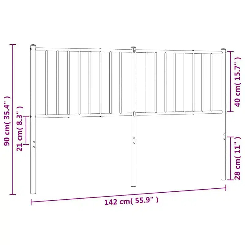 vidaXL Testiera in Metallo da 90 cm per Letti Matrimoniali, Testiera Resistente in Acciaio per Camera da Letto Moderna Minimalista, Montaggio Semplice, Bianca