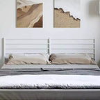 vidaXL Testiera in Metallo da 90 cm per Letti King Size, Testiera Durevole in Acciaio per Camera da Letto Moderna Minimalista, Facile da Montare, Bianca