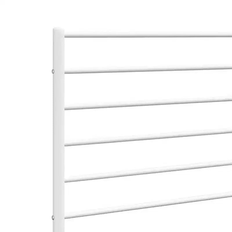 vidaXL Testiera in Metallo da 90 cm per Letti King Size, Testiera Durevole in Acciaio per Camera da Letto Moderna Minimalista, Facile da Montare, Bianca