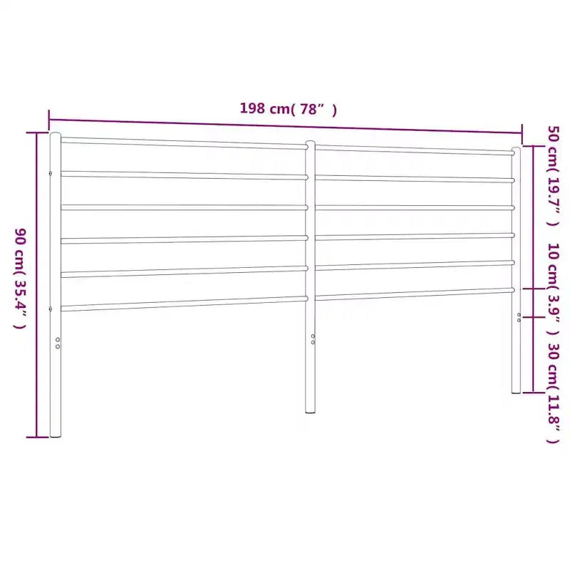 vidaXL Testiera in Metallo da 90 cm per Letti King Size, Testiera Durevole in Acciaio per Camera da Letto Moderna Minimalista, Facile da Montare, Bianca
