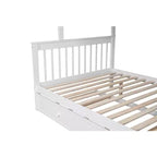 Letto a Castello per Bambini, con Materasso da Una Piazza e Mezza e da Una Piazza, con Scaletta Contenitore e Sponda di Sicurezza