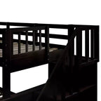 Letto a Castello per Bambini, con Materasso da Una Piazza e Mezza e da Una Piazza, con Scaletta Contenitore e Sponda di Sicurezza