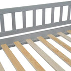 Letto a castello a casetta "Twin over Full" con scivolo e scalini per bambini e ragazzi, struttura in legno con ringhiera di protezione e contenitore