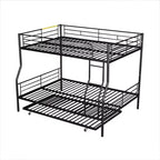 Letti a castello in metallo con letto estraibile, struttura a castello resistente per bambini, ragazzi e adulti