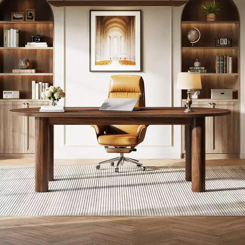 Scrivania direzionale Lantine 63, Scrivania per computer in legno, Grande tavolo da studio e scrittura, Postazione di lavoro per ufficio domestico/azienda