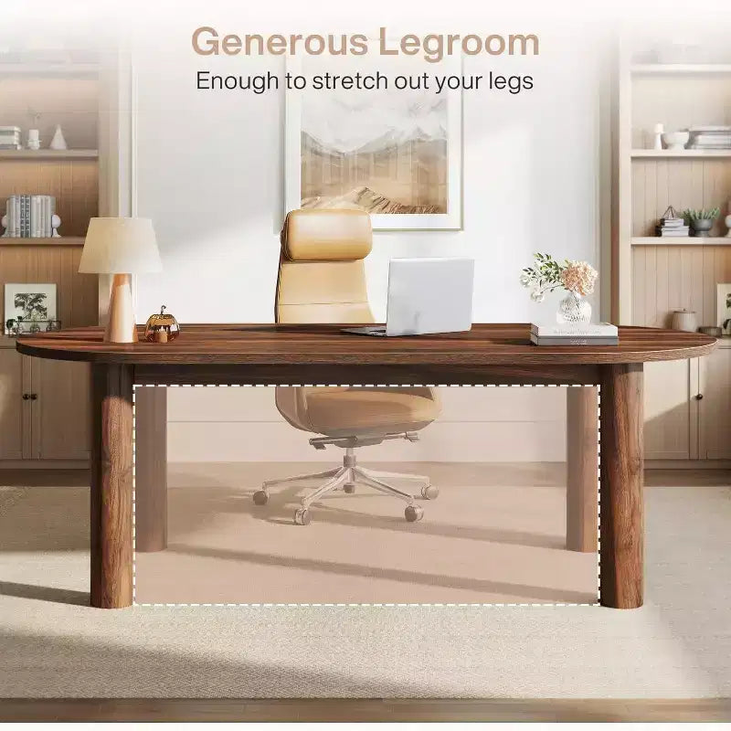 Scrivania direzionale Lantine 63, Scrivania per computer in legno, Grande tavolo da studio e scrittura, Postazione di lavoro per ufficio domestico/azienda