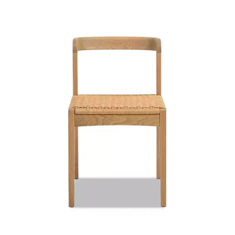 Sedia da pranzo Capri in legno di rovere con seduta intrecciata